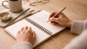 como lidar com pensamentos negativos por meio da escrita e da pausa consciente